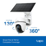 TP-Link Tapo D210C610KIT Smart Security Kit Video Doorbell and Camera 2K Solar Pan-and-Tilt White