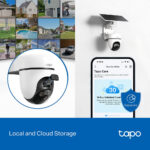 TP-Link Tapo D210C610KIT Smart Security Kit Video Doorbell and Camera 2K Solar Pan-and-Tilt White