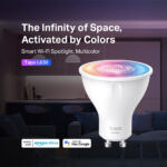 TP-Link Tapo L630 Smart Wi-Fi Spotlight GU10 Multicolour Dimmable LED Bulb 2-Pack 350 Lumens Voice Control