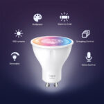 TP-Link Tapo L630 Smart Wi-Fi Spotlight GU10 Multicolour Dimmable LED Bulb 2-Pack 350 Lumens Voice Control
