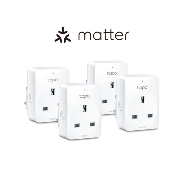 TP-Link Tapo P110M Mini Smart Wi-Fi Plug Energy Monitoring Matter Compatible Type UK White