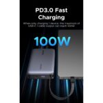 Ugreen 20000mAh Power Bank 145W with Built-in USB-C Cable Grey