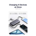 Ugreen 20000mAh Power Bank 30W 3 USB-C 1 USB-A with Built-in USB-C Cable Grey