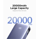 Ugreen 20000mAh Power Bank 30W PD 2x USB-C 1x USB-A Fast Charging Grey