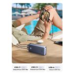 Ugreen 20000mAh Power Bank 30W PD 2x USB-C 1x USB-A Fast Charging Grey