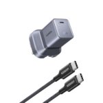 Ugreen Nexode Air 65W USB-C Mini GaN Charger with 1m USB-C to USB-C Cable Grey