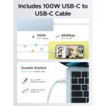 Ugreen Nexode Air 65W USB-C Mini GaN Charger with 1m USB-C to USB-C Cable Grey