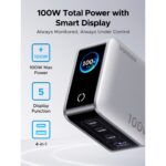 Ugreen Nexode Pro 100W GaN Charger with Smart Display 5 Port 3 USB-C 1 USB-A USB PD 3.0 Fast Charge Black