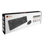 VIDA Corporate 2-in-1 Wired USB Full-size Keyboard and Mouse Kit Black UK QWERTY Membrane Switch 2400 DPI