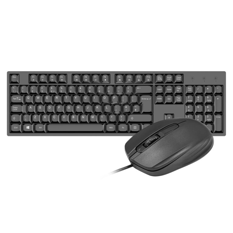 VIDA OFFICE 2-in-1 Wired USB Keyboard and Mouse Kit QWERTY UK Layout Membrane 1000 DPI Black