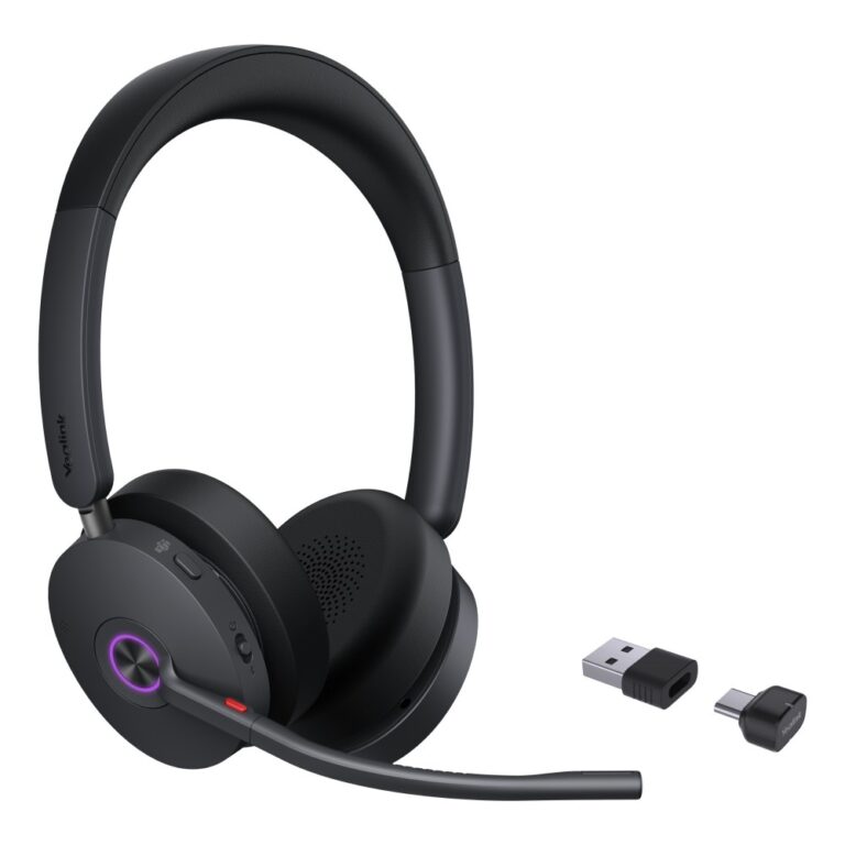Yealink BH74 Teams Wireless Headset ANC Bluetooth 5.3 USB-C and Type-A Boom Microphone Black 32h Talk Time