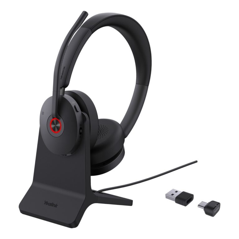 Yealink BH74 Wireless Headset Bluetooth 5.3 USB-C/USB-A ANC Boom Microphone with Charging Stand Black