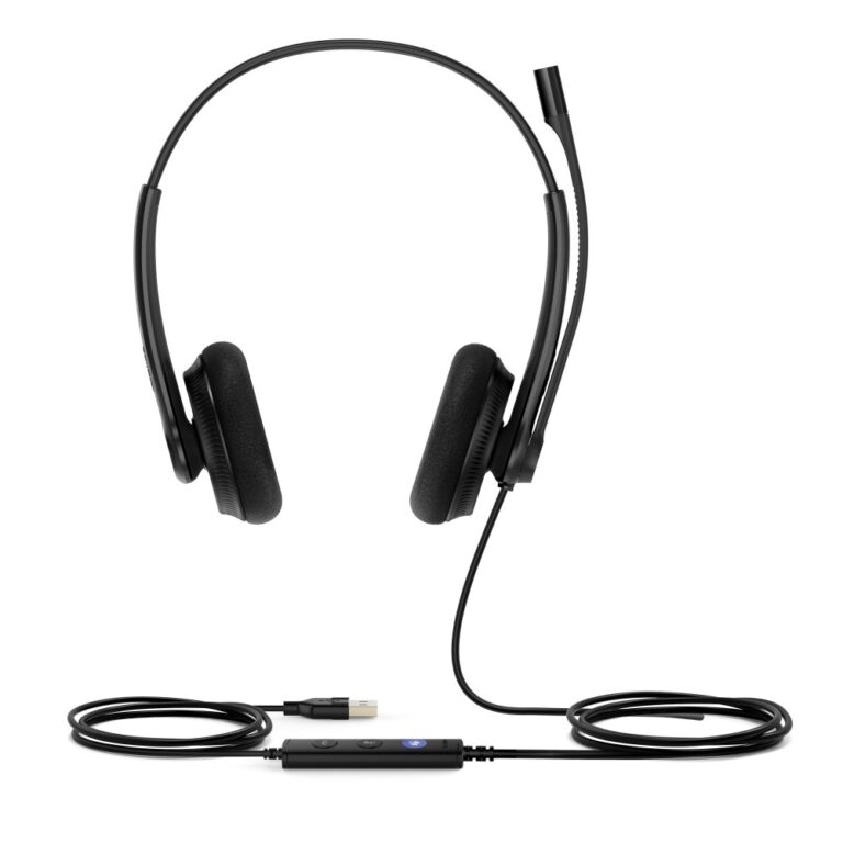 Yealink UH34 Lite Wired USB Teams Headset with Noise Canceling Microphone and In-Line Controls - Black