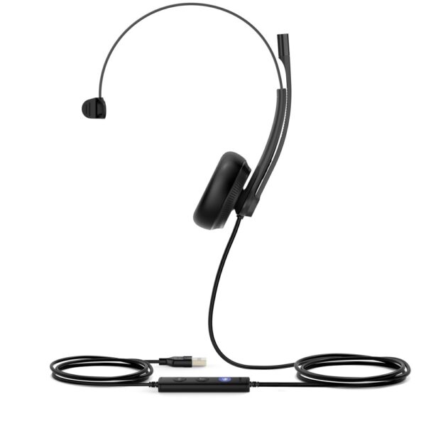 Yealink UH34 Wired USB Monaural Headset Black Teams Compatible Noise Cancelling Microphone