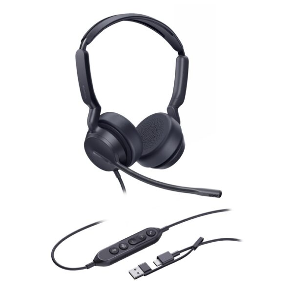 Yealink UH42 Dual Teams Wired Headset Noise Cancelling Boom Mic USB-C/A Black