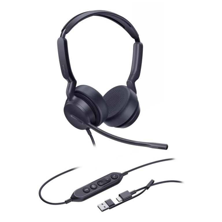 Yealink UH42 Dual Teams Wired Headset Noise Canceling Boom Mic USB-C/A Black