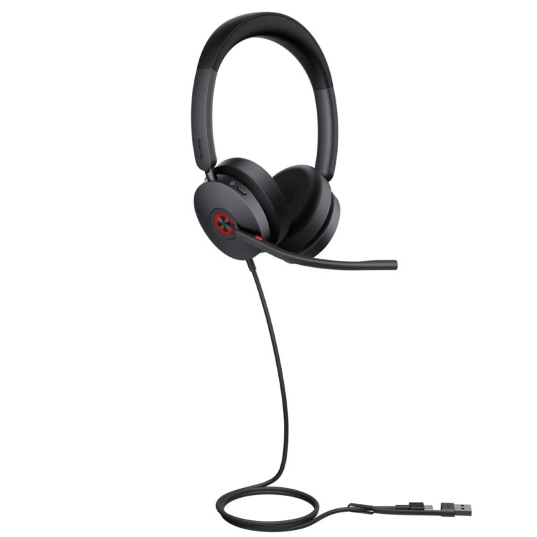 Yealink UH48 Wired USB-C and USB-A Headset with Hybrid Active Noise Cancellation Boom Mic Dual Teams Black