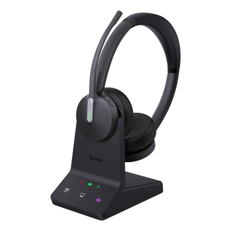 Yealink WH64 Dual UC Wireless Headset DECT Bluetooth 5.2 USB-C Binaural Boom Mic Black