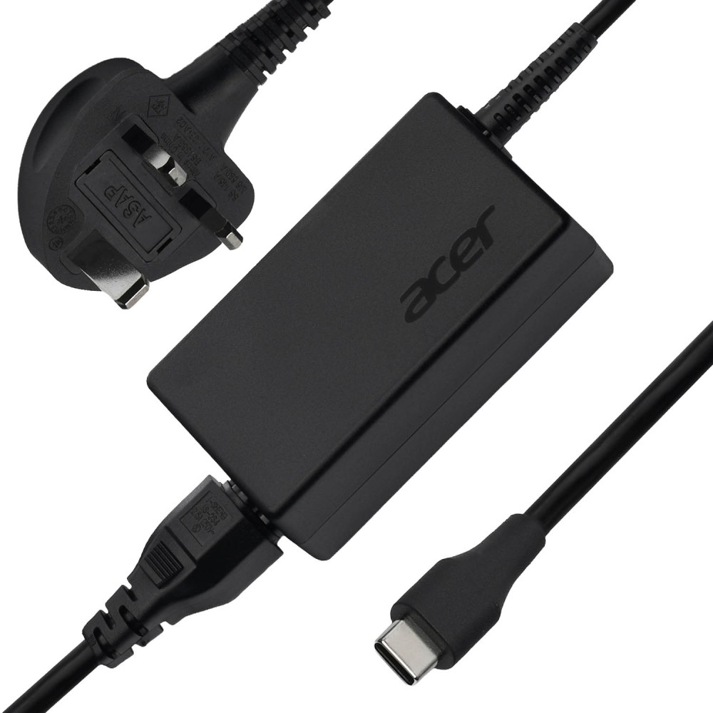 Acer APS022 USB-C Power Adapter 65 Watt United Kingdom Plug Black Acer APS022 USB-C Power Adapter 65 Watt United Kingdom Plug Black