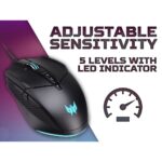 Acer Predator Cestus 335 Wired Gaming Mouse 19000 DPI 2000 Hz Polling Rate 10 Programmable Buttons Black