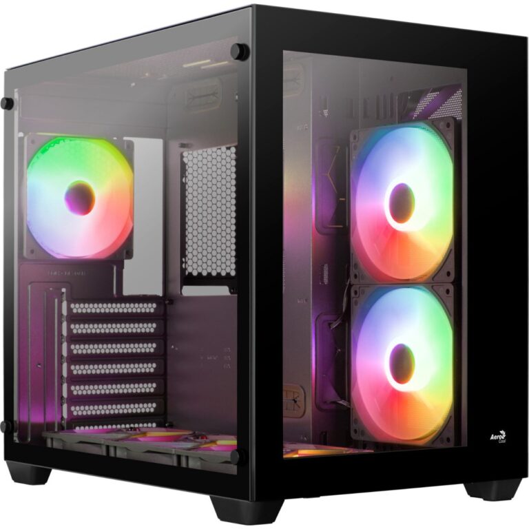 Aerocool Dryft v2 Mid Tower PC Case Tempered Glass RGB Lighting Supports ATX Micro-ATX Mini-ITX Black