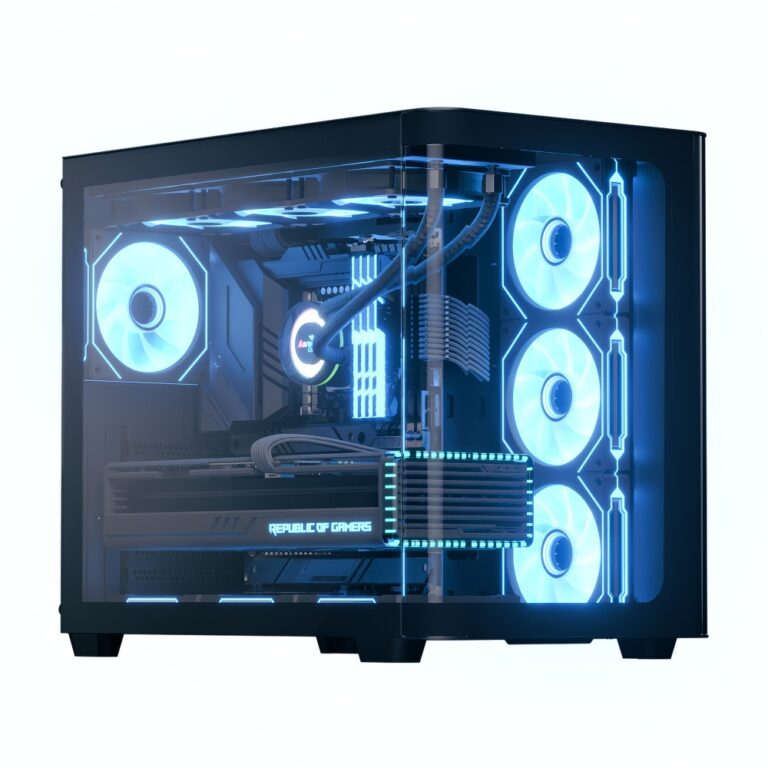 Aerocool P500C Midi Tower Case Black Tempered Glass Front Side ATX Micro ATX Mini ITX 360mm Radiator 450mm GPU ARGB