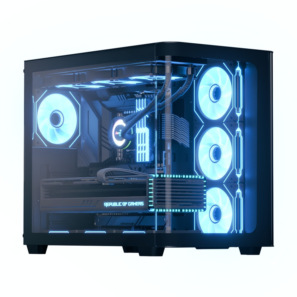 Aerocool P500C Midi Tower Case Black Tempered Glass Front Side ATX Micro ATX Mini ITX 360mm Radiator 450mm GPU ARGB Aerocool P500C Midi Tower Case Black Tempered Glass Front Side ATX Micro ATX Mini ITX 360mm Radiator 450mm GPU ARGB
