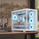 AeroCool P500C Midi Tower PC Case White Tempered Glass ATX Support ARGB Fans 450mm GPU 162mm CPU Cooler