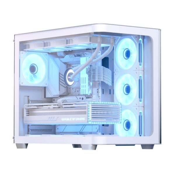 AeroCool P500C Midi Tower PC Case White Tempered Glass ATX Support ARGB Fans 450mm GPU 162mm CPU Cooler