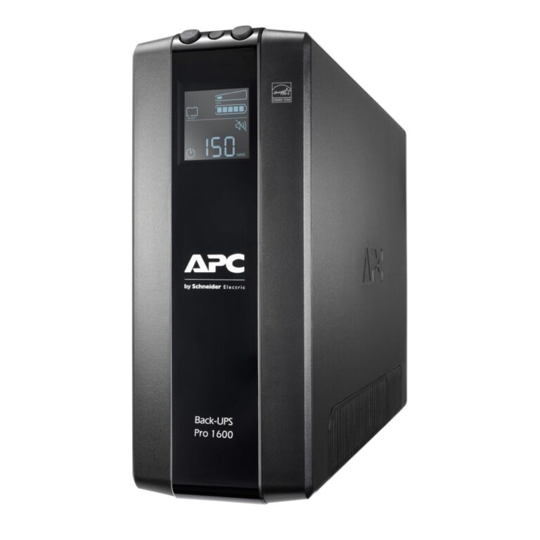 APC Back-UPS Pro 1600VA 960W Line-Interactive UPS Sine Wave 8 Outlets LCD User Replaceable Battery USB Ethernet Black