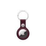 Apple AirTag FineWoven Key Ring Case Burgundy with Stainless Steel and FineWoven Material