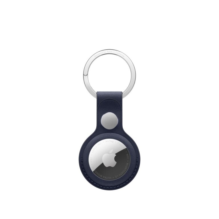 Apple AirTag FineWoven Key Ring Case - Navy Colour with Stainless Steel