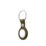 Apple AirTag FineWoven Key Ring Case with Stainless Steel Dark Olive Colour