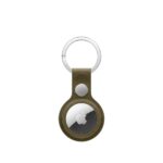 Apple AirTag FineWoven Key Ring Case with Stainless Steel Dark Olive Colour