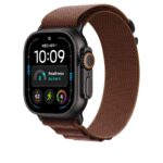 Apple Alpine Loop Watch Band 49mm Medium Burgundy Black Titanium Finish