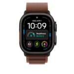 Apple Alpine Loop Watch Band for Apple Watch 49mm Large Burgundy Black Titanium Finish Recycled Polyester Spandex