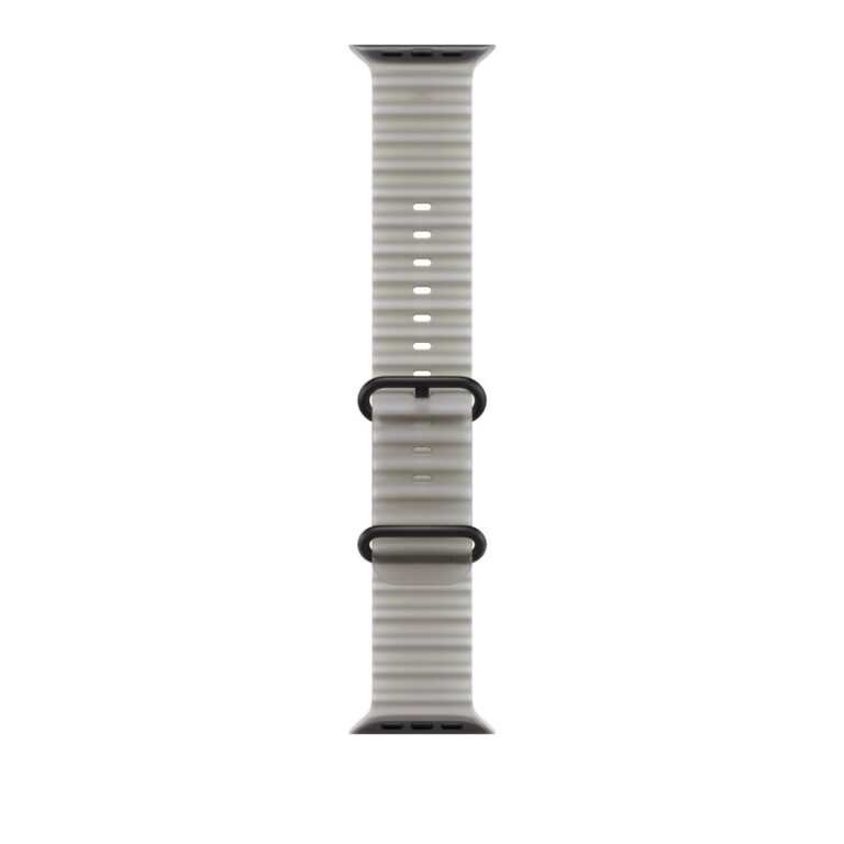 Apple Ocean Band Silicone for 44mm 45mm 46mm 49mm Smartwatch Translucent Gray Black Titanium Buckle