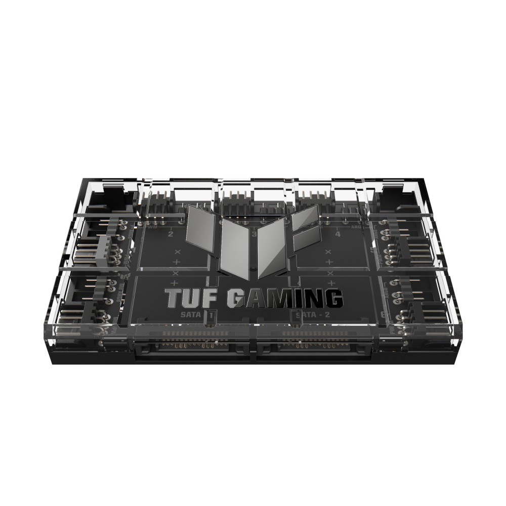 ASUS TUF Gaming ARGB PWM Fan Hub 6 Fan Connectors 6 ARGB Ports PWM Control SATA Power Black ASUS TUF Gaming ARGB PWM Fan Hub 6 Fan Connectors 6 ARGB Ports PWM Control SATA Power Black