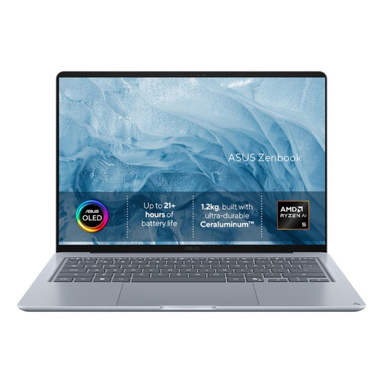 ASUS Zenbook 14 Laptop 14" WUXGA OLED AMD Ryzen AI 5 330 16GB LPDDR5x 512GB SSD Windows 11 Home Arctic Blue