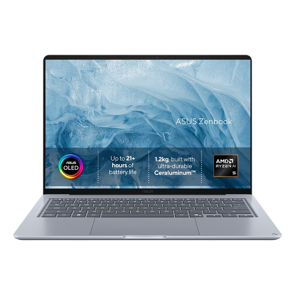 ASUS Zenbook 14 Laptop 14" WUXGA OLED AMD Ryzen AI 5 330 16GB LPDDR5x 512GB SSD Windows 11 Home Arctic Blue ASUS Zenbook 14 Laptop 14" WUXGA OLED AMD Ryzen AI 5 330 16GB LPDDR5x 512GB SSD Windows 11 Home Arctic Blue