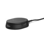 Belkin BoostCharge Pro Qi2 Wireless Charger Stand 15W Fast Charging for iPhone 15 14 13 12 Black with USB-C Cable