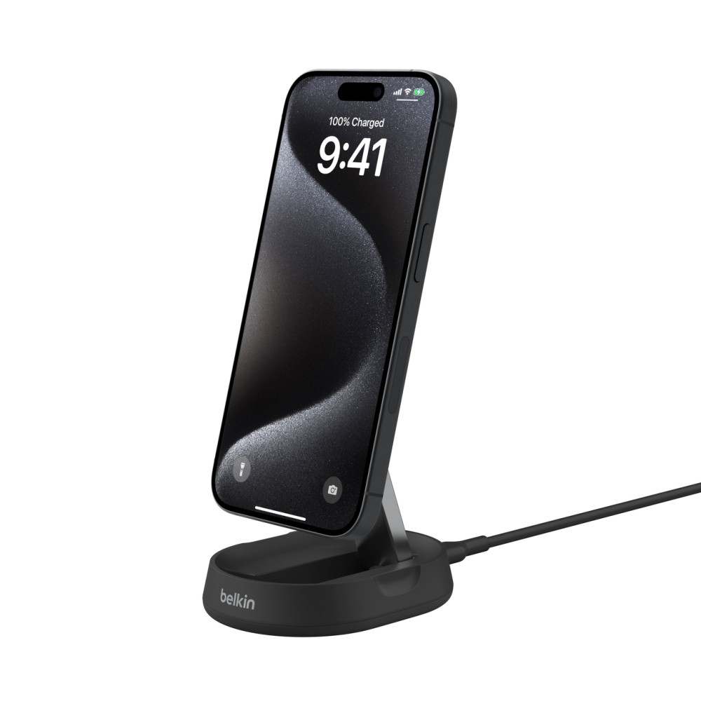 Belkin BoostCharge Pro Qi2 Wireless Charger Stand 15W Fast Charging for iPhone 15 14 13 12 Black with USB-C Cable Belkin BoostCharge Pro Qi2 Wireless Charger Stand 15W Fast Charging for iPhone 15 14 13 12 Black with USB-C Cable