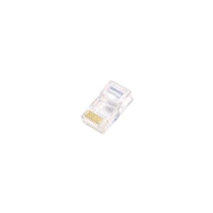 Cables Direct RJ45 Connectors Gold Plated Unshielded 50 Micron Transparent Pack of 100