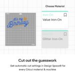 Cricut Smart Iron-On™ Matless Heat Transfer Vinyl Roll Black Glossy 483mm Width for Cricut Maker 3 4 Explore 3 4 Venture