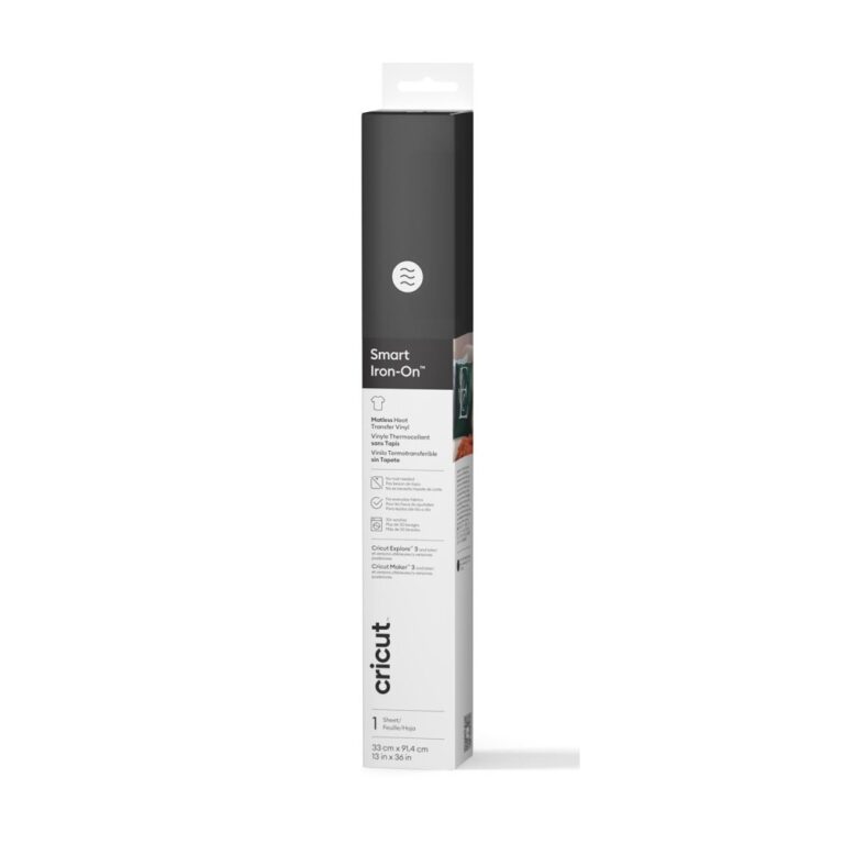 Cricut Smart Iron-On™ Matless Heat Transfer Vinyl Roll Black Glossy 483mm Width for Cricut Maker 3 4 Explore 3 4 Venture