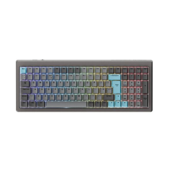 Ducky Cushion 98 Mechanical Gaming Keyboard Wireless Bluetooth USB UK ISO Layout Ducky Shush Green Switches RGB Nickel