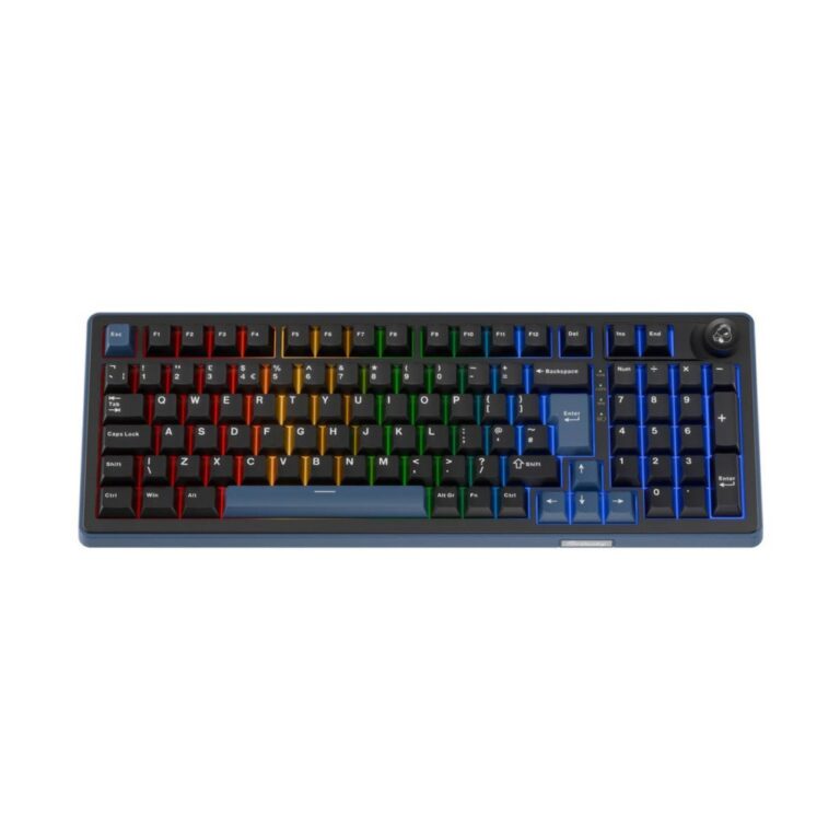 Ducky OK-M 98 Mechanical Gaming Keyboard Wireless Tri-mode UK ISO Layout KTT Wine Red Switches Black Blue RGB