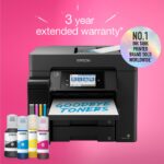 Epson EcoTank ET-5855 All-in-One Inkjet Printer Black Wi-Fi Ethernet Duplex Print Scan Copy Fax 25 ppm 4.29 Inch Touchscreen