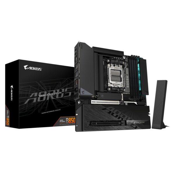 GIGABYTE B850M AORUS STEALTH Motherboard AMD B850 AM5 Socket micro ATX DDR5 Black
