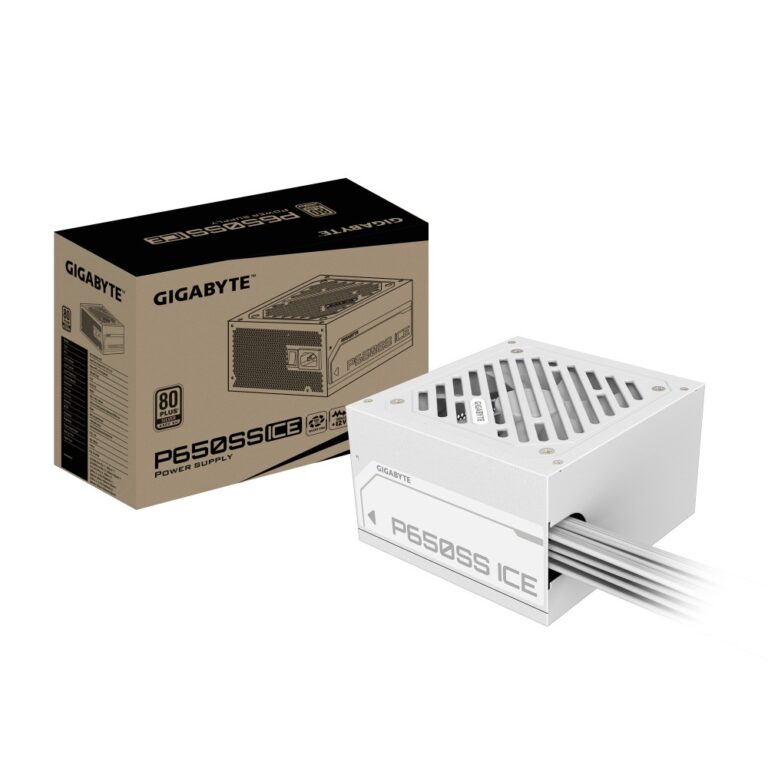 GIGABYTE P650SS ICE Power Supply 650W 80 PLUS Silver ATX 3.0 PCIe 5.0 Non-Modular White EU Plug